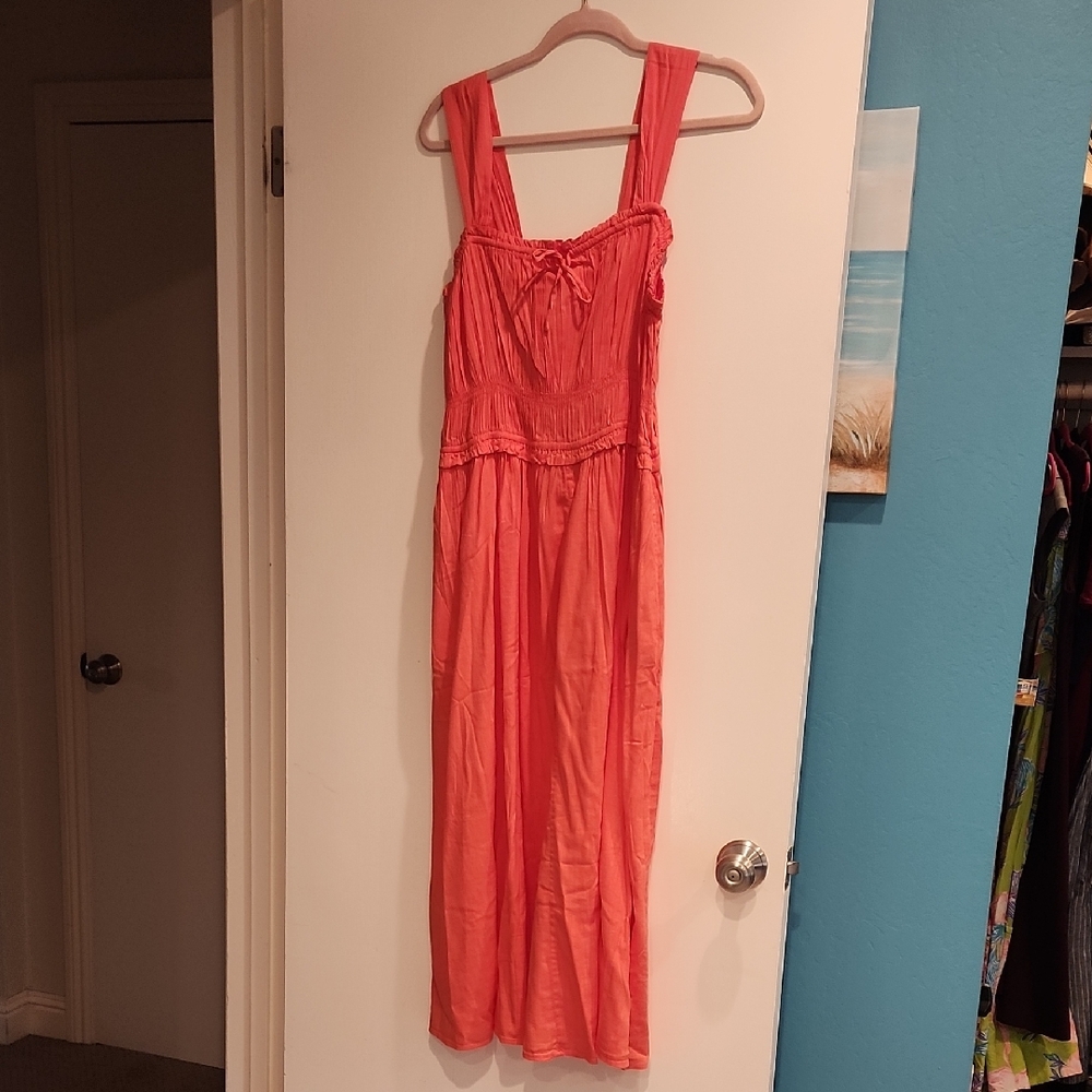 GAP Factory Vibrant Coral Maxi Dress